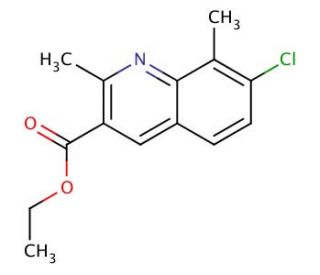 7-Chloro-2,8-dimethylquinoline-3-carboxylic acid ethyl ester (CAS 948290-28-6) - chemical structure image