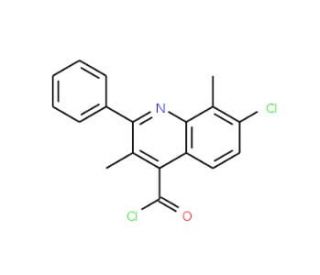 7-chloro-3,8-dimethyl-2-phenylquinoline-4-carbonyl chloride - chemical structure image