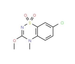 7-Chloro-3-methoxy-4-methyl-4H-1,2,4-benzothiadiazin-1,1-dioxide - chemical structure image