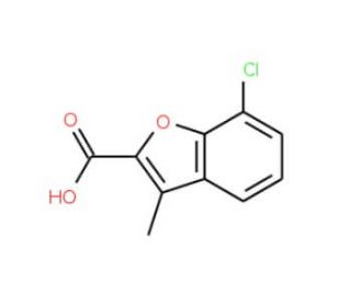 7-Chloro-3-methyl-benzofuran-2-carboxylic acid (CAS 32565-18-7) - chemical structure image