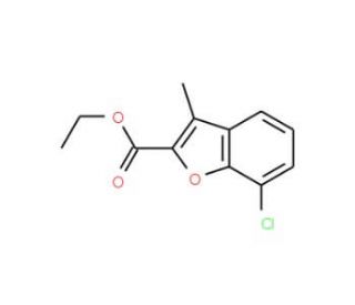 7-Chloro-3-methyl-benzofuran-2-carboxylic acid ethyl ester (CAS 32565-17-6) - chemical structure image