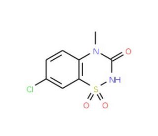 7-Chloro-4-methyl-2H-1,2,4-benzothiadiazin-3(4H)-on-1,1-dioxide (CAS 5790-71-6) - chemical structure image