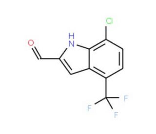 7-Chloro-4-(trifluoromethyl)-1H-indole-2-carbaldehyde - chemical structure image