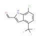 7-Chloro-4-(trifluoromethyl)-1H-indole-2-carbaldehyde - chemical structure image