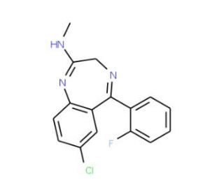 7-Chloro-5-(2-fluorophenyl)-2-methylamino-3H-1,4-benzodiazepine-13C1 - chemical structure image