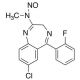 7-Chloro-5-(2-fluorophenyl)-2-(N-nitrosomethylamino)-3H-1,4-benzodiazepine 的分子结构, CAS编号: 59467-62-8 7-Chloro-5-(2-fluorophenyl)-2-(N-nitrosomethylamino)-3H-1,4-benzodiazepine (CAS 59467-62-8) - chemical structure image