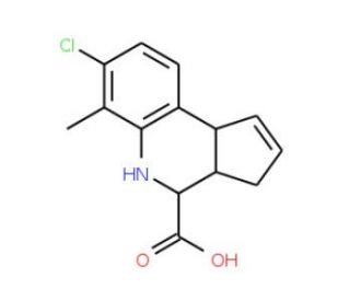 7-Chloro-6-methyl-3a,4,5,9b-tetrahydro-3H-cyclopenta[c]quinoline-4-carboxylic acid (CAS 312713-96-5) - chemical structure ima