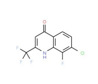 7-Chloro-8-fluoro-2-(trifluoromethyl)quinolin-4-ol (CAS 1150164-84-3) - chemical structure image