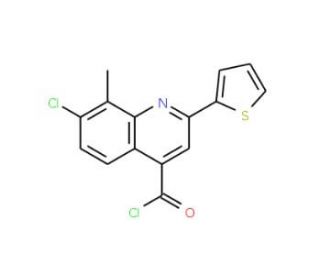 7-chloro-8-methyl-2-(2-thienyl)quinoline-4-carbonyl chloride - chemical structure image