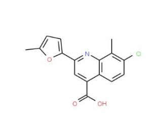 7-Chloro-8-methyl-2-(5-methyl-2-furyl)quinoline-4-carboxylic acid - chemical structure image