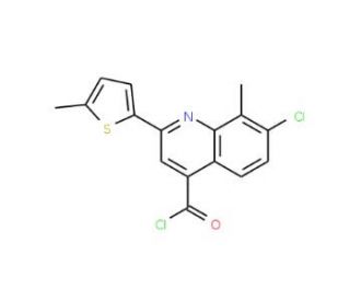 7-chloro-8-methyl-2-(5-methyl-2-thienyl)quinoline-4-carbonyl chloride - chemical structure image