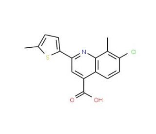7-Chloro-8-methyl-2-(5-methylthien-2-yl)quinoline-4-carboxylic acid - chemical structure image