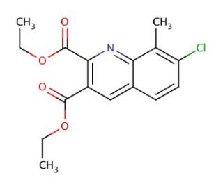 7-Chloro-8-methylquinoline-2,3-dicarboxylic acid diethyl ester (CAS 948290-46-8) - chemical structure image