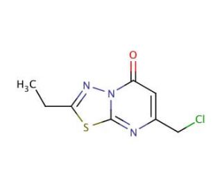 7-(chloromethyl)-2-ethyl-5H-[1,3,4]thiadiazolo[3,2-a]pyrimidin-5-one (CAS 869634-07-1) - chemical structure image