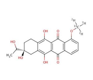 7-Deoxy Daunorubicinol Aglycone-13C,D3 (Mixture of Diastereomers) - chemical structure image