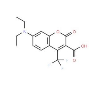 7-(Diethylamino)-2-oxo-4-(trifluoromethyl)-2H-chromene-3-carboxylic acid - chemical structure image