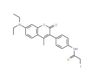 7-Diethylamino-3-[4-(iodoacetamido)phenyl]-4-methylcoumarin (CAS 76877-34-4) - chemical structure image