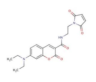 7-Diethylamino-3-[N-(2-maleimidoethyl)carbamoyl]coumarin (CAS 156571-46-9) - chemical structure image