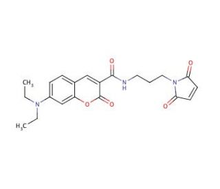 7-Diethylamino-3-[N-(3-maleimidopropyl)carbamoyl]coumarin (CAS 160291-54-3) - chemical structure image