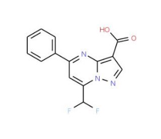 7-(Difluoromethyl)-5-phenylpyrazolo-[1,5-a]pyrimidine-3-carboxylic acid (CAS 438220-85-0) - chemical structure image