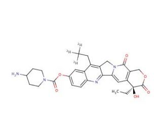 7-Ethyl-10-(4-amino-1-piperidino)carbonyloxycamptothecin-d3 (CAS 185304-42-1 (unlabeled)) - chemical structure image