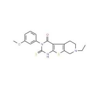 7-ethyl-2-mercapto-3-(3-methoxyphenyl)-5,6,7,8-tetrahydropyrido[4&prime;,3&prime;:4,5]thieno[2,3-d]pyrimidin-4(3H)-one - chemical structu