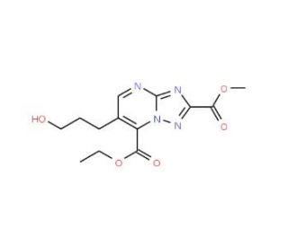 7-ethyl 2-methyl 6-(3-hydroxypropyl)-[1,2,4]triazolo[1,5-a]pyrimidine-2,7-dicarboxylate - chemical structure image