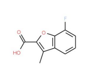 7-Fluoro-3-methyl-benzofuran-2-carboxylic acid (CAS 852388-66-0) - chemical structure image
