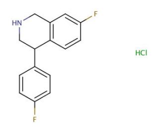 7-Fluoro-4-(4-fluorophenyl)1,2,3,4-tetrahydroisoquinoline hydrochloride - chemical structure image