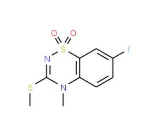 7-Fluoro-4-methyl-3-methylthio-4H-1,2,4-benzothiadiazin-1,1-dioxide - chemical structure image