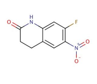 7-fluoro-6-nitro-1,2,3,4-tetrahydroquinolin-2-one - chemical structure image