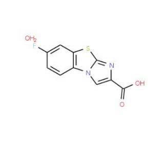 7-Fluorobenzo[d]imidazo[2,1-b]thiazole-2-carboxylic acid hydrate - chemical structure image