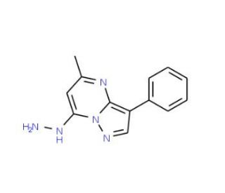 7-hydrazino-5-methyl-3-phenylpyrazolo[1,5-a]pyrimidine (CAS 58347-29-8) - chemical structure image