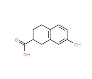 7-Hydroxy-1,2,3,4-tetrahydro-naphthalene-2-carboxylic acid (CAS 31846-36-3) - chemical structure image
