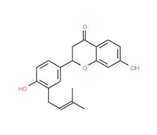 7-Hydroxy-2-[4-hydroxy-3-(3-methyl-but-2-enyl)-phenyl]-chroman-4-one - chemical structure image