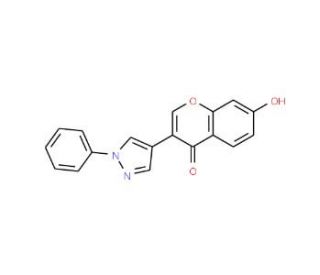 7-Hydroxy-3-(1-phenyl-1H-pyrazol-4-yl)-chromen-4-one (CAS 61034-11-5) - chemical structure image