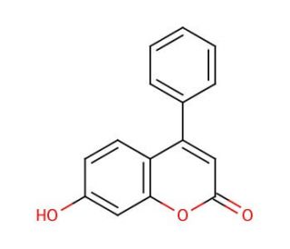 7-Hydroxy-4-phenylcoumarin (CAS 2555-30-8) - chemical structure image