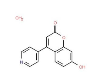 7-Hydroxy-4-(pyridin-4-yl)coumarin monohydrate (CAS 386704-08-1) - chemical structure image