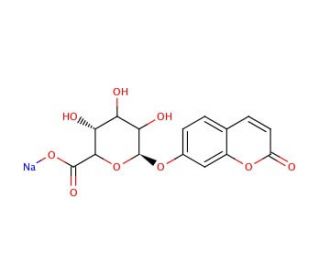 7-Hydroxy Coumarin &beta;-D-Glucuronide Sodium Salt (CAS 168286-98-4) - chemical structure image
