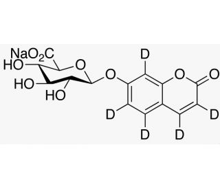 7-Hydroxy Coumarin-d5 &beta;-D-Glucuronide Sodium Salt - chemical structure image