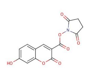 7-Hydroxycoumarin-3-carboxylic acid N-succinimidyl ester (CAS 134471-24-2) - chemical structure image