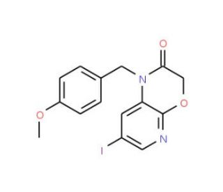 7-Iodo-1-(4-methoxybenzyl)-1H-pyrido-[2,3-b][1,4]oxazin-2(3H)-one (CAS 1186310-81-5) - chemical structure image