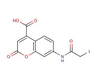 7-Iodoacetamidocoumarin-4-carboxylic Acid (CAS 284679-24-9) - chemical structure image