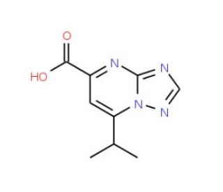 7-Isopropyl-[1,2,4]triazolo[1,5-a]pyrimidine-5-carboxylic acid (CAS 878453-66-8) - chemical structure image