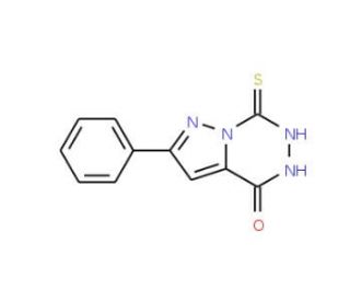 7-Mercapto-2-phenyl-5H-pyrazolo[1,5-d][1,2,4]-triazin-4-one - chemical structure image
