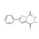 7-Mercapto-2-phenyl-5H-pyrazolo[1,5-d][1,2,4]-triazin-4-one - chemical structure image
