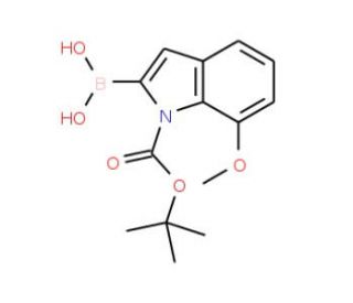 7-Methoxy-1H-indole-2-boronic acid, N-BOC protected (CAS 913835-81-1) - chemical structure image