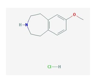 7-methoxy-2,3,4,5-tetrahydro-1H-3-benzazepine hydrochloride (CAS 17639-46-2) - chemical structure image