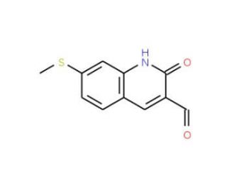 7-Methylsulfanyl-2-oxo-1,2-dihydro-quinoline-3-carbaldehyde (CAS 873300-63-1) - chemical structure image