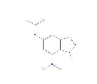 7-Nitro-1H-indazol-5-yl acetate (CAS 1031927-26-0) - chemical structure image
